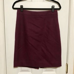 J Crew Wine Wool Pencil Skirt